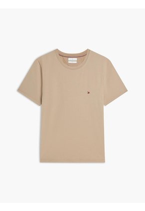 Camiseta Beige De Cuello Redondo Y Corte Extra Slim Tommy Hilfiger