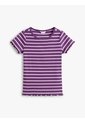 Top Morado De Punto Acanalado De Manga Corta Tommy Hilfiger de Tommy Hilfiger