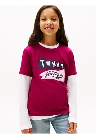 Camiseta Morado De Cuello Redondo Con Logo Tommy Hilfiger Tommy Hilfiger