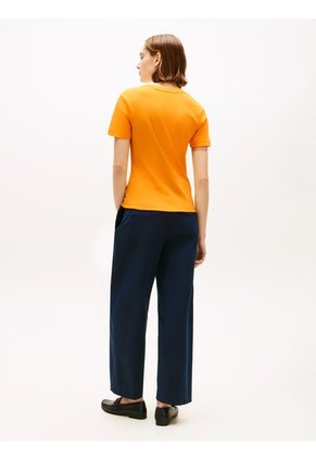 Camiseta Naranja Slim De Cuello Redondo Tommy Hilfiger