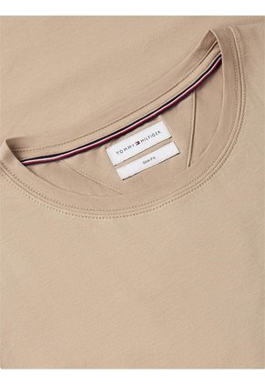 Camiseta Beige De Cuello Redondo Y Corte Extra Slim Tommy Hilfiger