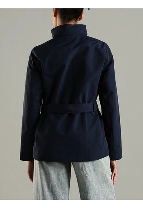 Chaqueta Azul Marino Yatch Con Cinturón Anudable Y Logo Tommy Hilfiger