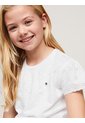 Camiseta Blanca Con Mangas Caladas Y Monograma TH Tommy Hilfiger de Tommy Hilfiger