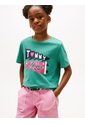 Camiseta Verde De Cuello Redondo Con Logo Tommy Hilfiger de Tommy Hilfiger