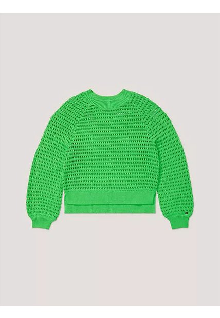 Saco Verde Con Tejido Crochet Tommy Hilfiger