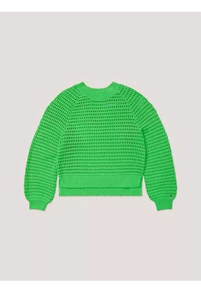 Saco Verde Con Tejido Crochet Tommy Hilfiger