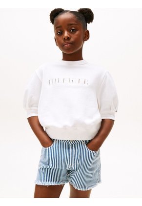 Saco Blanco Con Logo Bordado Tommy Hilfiger