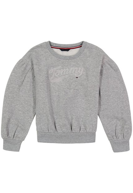 Suéter Gris Con Mangas Abullonadas Tommy Hilfiger