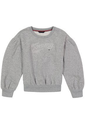 Suéter Gris Con Mangas Abullonadas Tommy Hilfiger