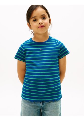 Top Azul De Punto Acanalado De Manga Corta Tommy Hilfiger Tommy Hilfiger