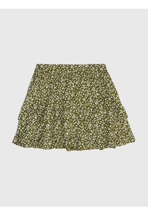 Minifalda Verde De Corte Globo Con Capas Tommy Hilfiger