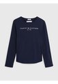 Camiseta Azul Marino De Manga Larga Con Logo Essential Tommy Hilfiger de Tommy Hilfiger