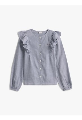 Blusa Azul Con Diseño De Cuadros Tommy Hilfiger