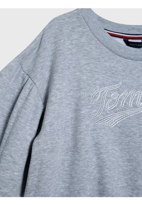Suéter Gris Con Mangas Abullonadas Tommy Hilfiger