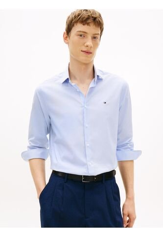 Camisa Azul Slim Con Rayas Finas Tommy Hilfiger Tommy Hilfiger