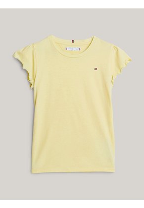 Camiseta Amarilla Essential De Corte Slim Con Volantes Tommy Hilfiger