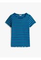Top Azul De Punto Acanalado De Manga Corta Tommy Hilfiger de Tommy Hilfiger