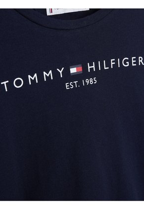 Camiseta Azul Marino De Manga Larga Con Logo Essential Tommy Hilfiger