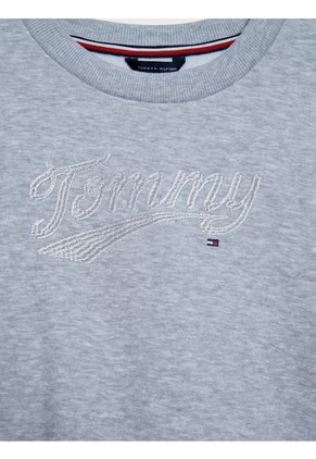 Suéter Gris Con Mangas Abullonadas Tommy Hilfiger