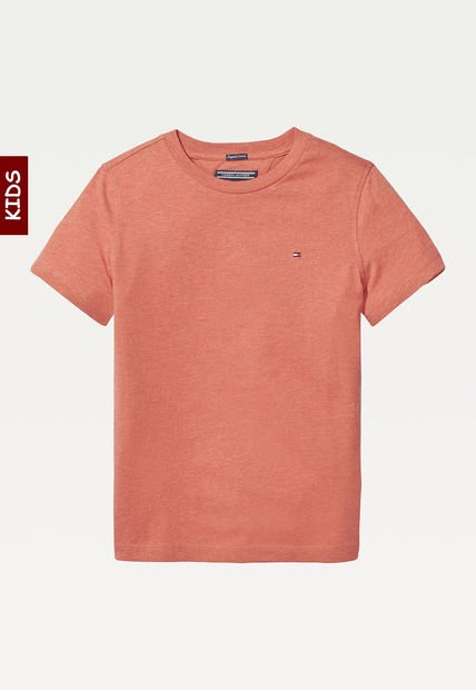 Camiseta Roja Básica De Algodón Orgánico Para Niño Tommy Hilfiger