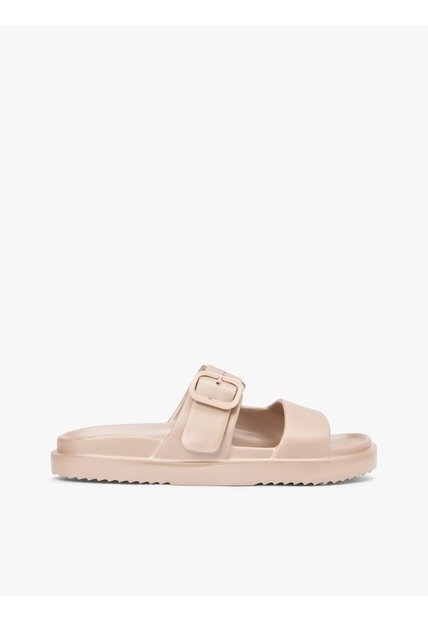 Sandalias Café Con Doble Tira Y Logo Esmaltado Tommy Hilfiger