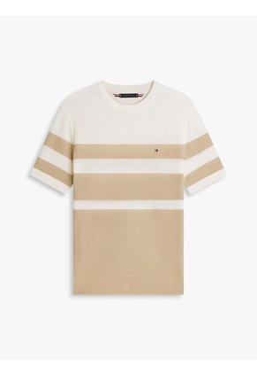 Saco Beige Con Diseño Color Block Con Logo Tommy Hilfiger