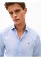 Camisa Celeste De Manga Larga Con Micro Estampado Tommy Hilfiger de Tommy Hilfiger