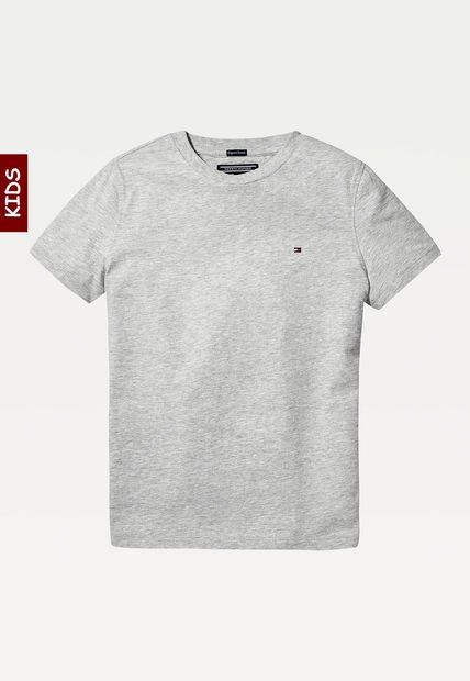 Camiseta Niño Básica De Algodón Orgánico Gris Tommy Hilfiger