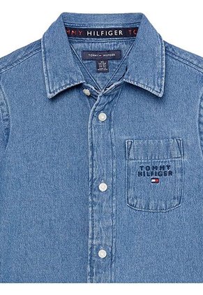 Camisa Niño De Cambray - Adaptive Azul Tommy Hilfiger