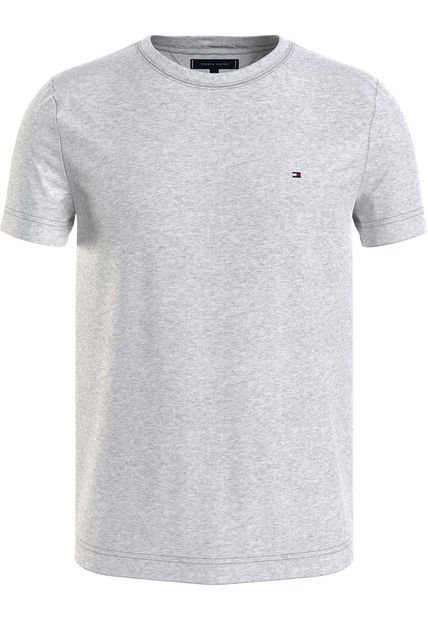 Camiseta Gris Manga Corta Slim Fit Esencial Algodon Tommy Hilfiger