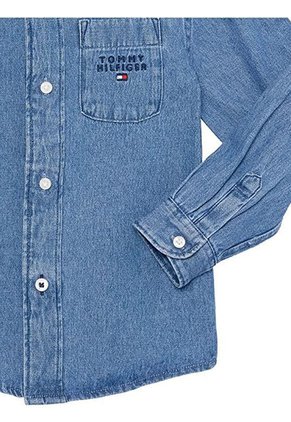 Camisa Niño De Cambray - Adaptive Azul Tommy Hilfiger