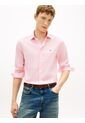 Camisa Rosa De Manga Larga Con Micro Estampado Tommy Hilfiger de Tommy Hilfiger