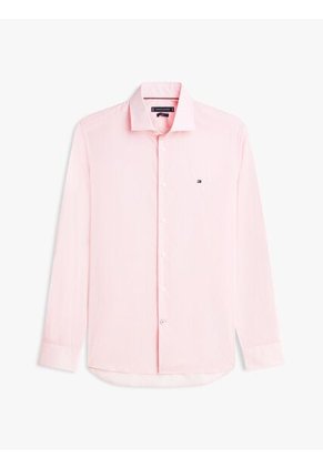 Camisa Rosa De Manga Larga Con Micro Estampado Tommy Hilfiger