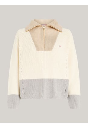 Saco Multicolor Tejido Amplio De Media Cremallera Tommy Hilfiger