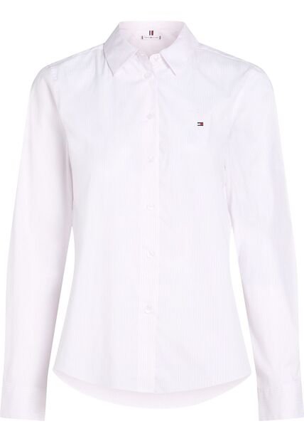 Camisa Rosa De Popelín De Corte Regular Tommy Hilfiger
