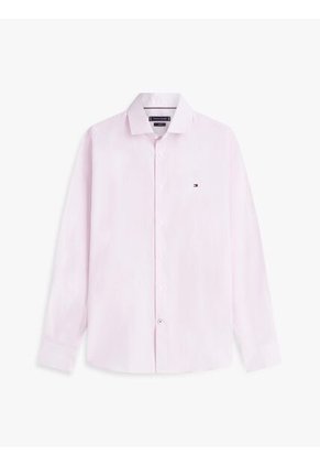 Camisa Rosa Slim Con Rayas Finas Tommy Hilfiger