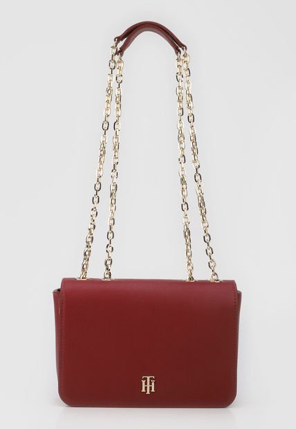 Bolso Manos Libres Vino Tinto-Dorado Tommy Hilfiger