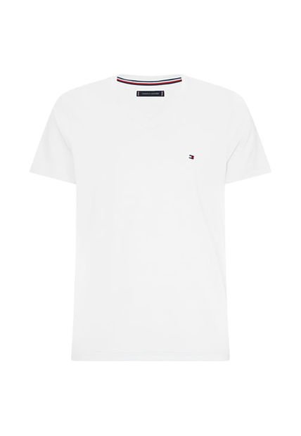 Camiseta Blanca Slim Fit Cuello V Esencial Algodón Tommy Hilfiger