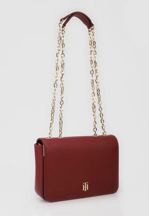 Bolso Manos Libres Vino Tinto-Dorado Tommy Hilfiger