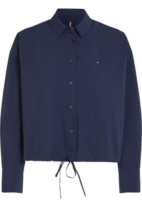 Blusa Azul Corta A Rayas Con Cordón Ajustable Tommy Hilfiger