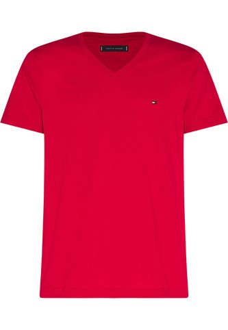Camiseta Roja Essential En Cuello V Tommy Hilfiger Tommy Hilfiger