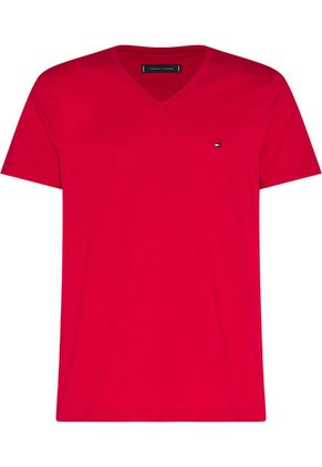 Camiseta Roja Essential En Cuello V Tommy Hilfiger