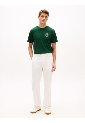 Camiseta Verde Con Logo Gráfico Redondo Tommy Hilfiger