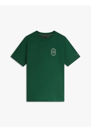 Camiseta Verde Con Logo Gráfico Redondo Tommy Hilfiger