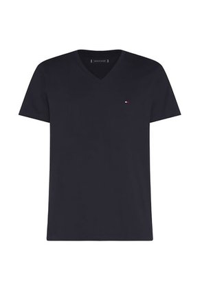 Camiseta Slim Fit Azul Cuello En V Esencial Algodón Para Hombre Tommy Hilfiger