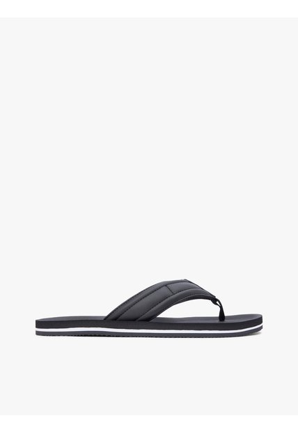 Sandalias Negro Con Tiras Acolchadas Y Logo Tommy Hilfiger
