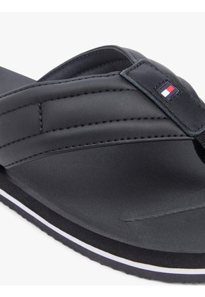 Sandalias Negro Con Tiras Acolchadas Y Logo Tommy Hilfiger