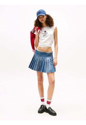 Camiseta Blanca De Corte Regular Tommy Girl Tommy Jeans