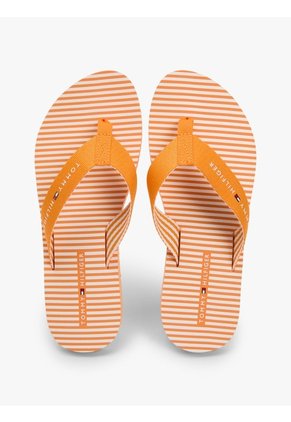 Sandalias Naranja De Tiras Trenzadas Con Rayas Ithaca Tommy Hilfiger