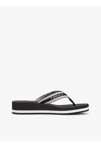 Sandalias Negro De Cuña Con Tira Trenzada Tommy Hilfiger Tommy Hilfiger